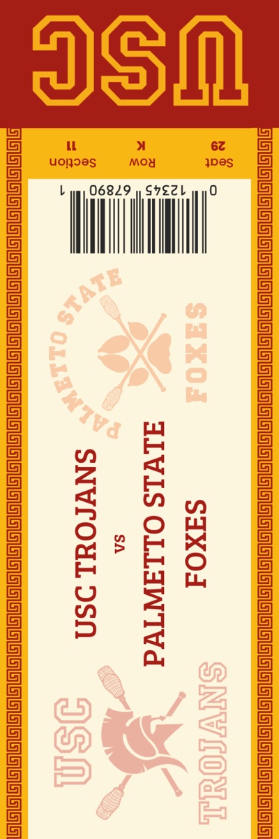 Marcapáginas USC Trojans · ticket — All for the Game
